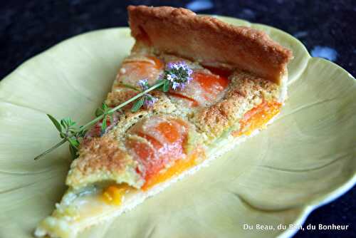 Tarte aux abricots et crème d'amande à la pistache