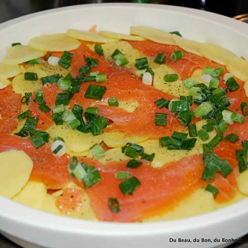 Tourte pommes de terre et saumon fumé