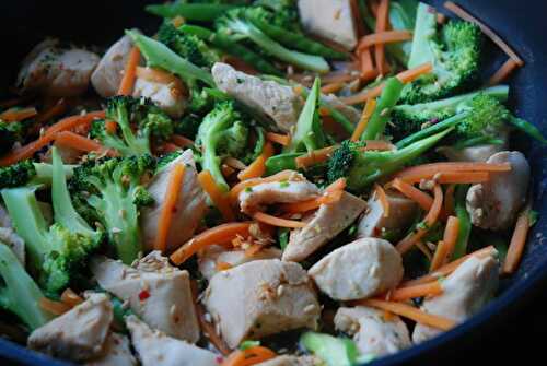 Wok de poulet aux légumes croquants