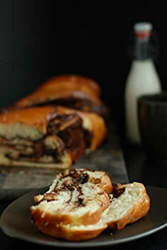 Babka - brioche roulée au chocolat et noisettes