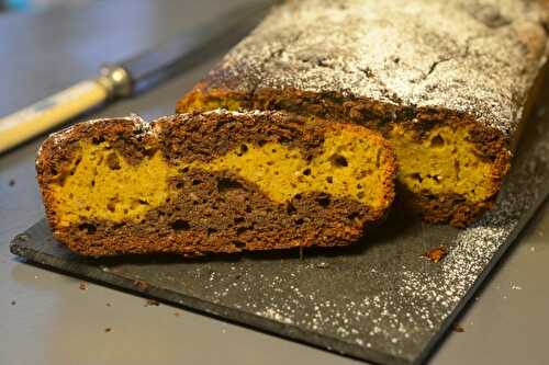 Cake marbré au chocolat et à la courge