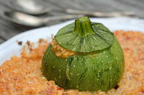 Courgette ronde farcie au riz