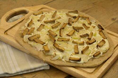 « Flammekueche » au fromage de chèvre et au miel