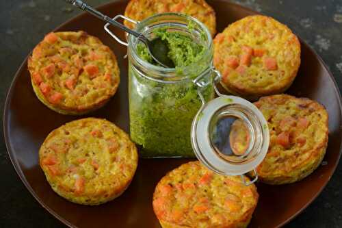 Flans aux carottes et pesto d’ail des ours