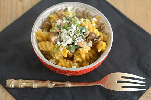 Fusili à la sauce butternut et aux champignons