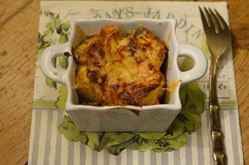 Gratin de légumes-racines à la sauce aillées