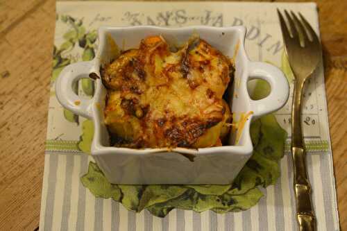 Gratin de légumes-racines à la sauce aillées