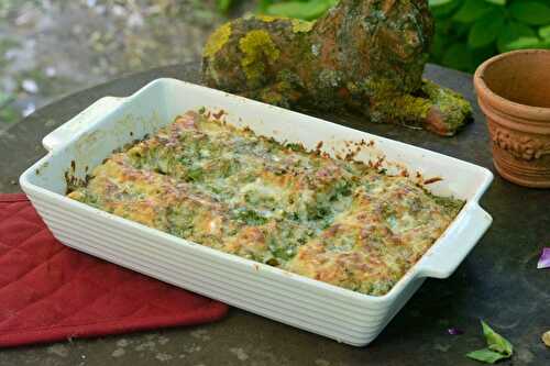 Lasagnes aux brocoli, champignons et blettes