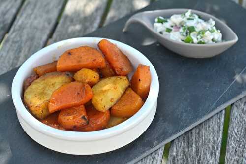 Panais et patates douces caramélisés