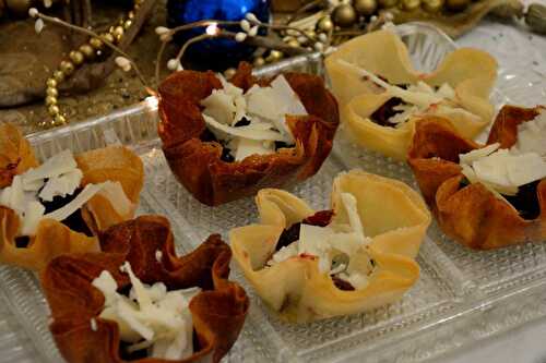 Paniers croustillants au chutney et au fromage de brebis