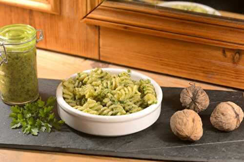 Pâtes au pesto de persil