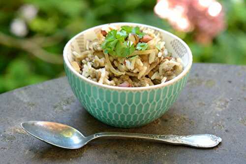 Riz et lentilles aux oignons épicés