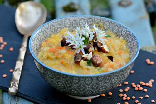 Riz et lentilles corail à la carotte et à l’orange