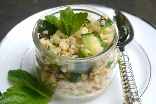 Salade de quinoa et de boulghour au concombre et à la menthe