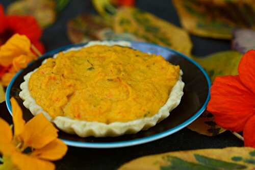 Tarte au potimarron et au fromage à l'ail et aux fines herbes