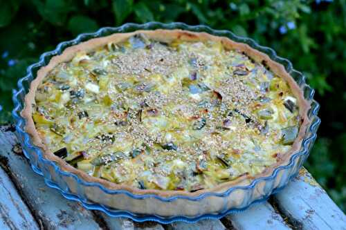 Tarte aux poireaux, à la féta et à la menthe