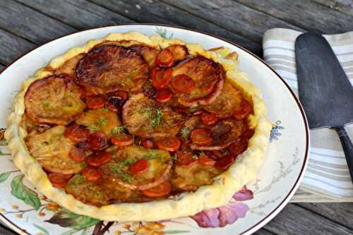 Tarte tatin au céleri rave et aux carottes