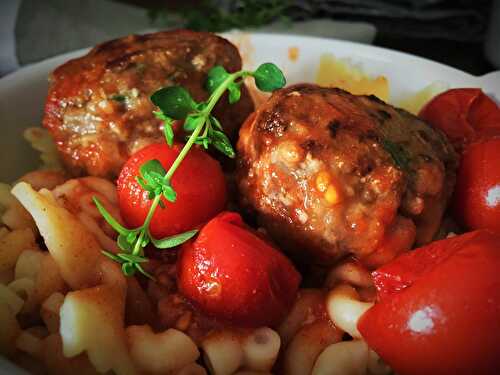 Boulettes de boeuf aux tomates séchées et herbes fraîches