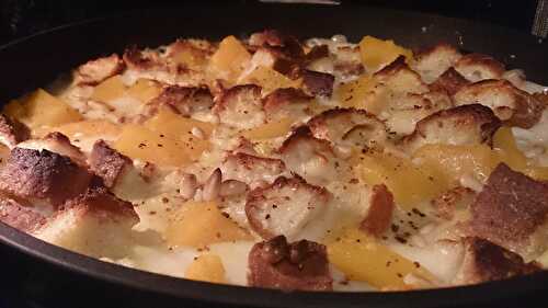 Gratin de courge butternut au fromage et aux croûtons