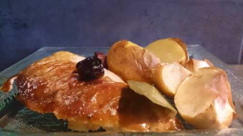 Pintade aux pommes et aux raisins