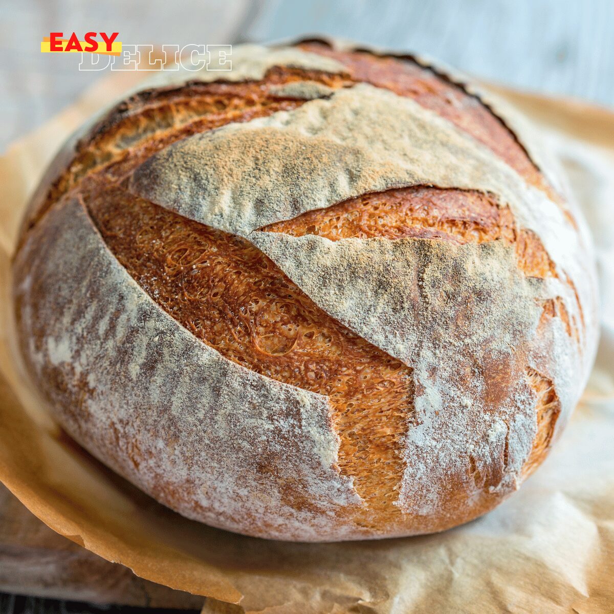 Pain Maison Sans Pétrissage avec 4 Ingrédients