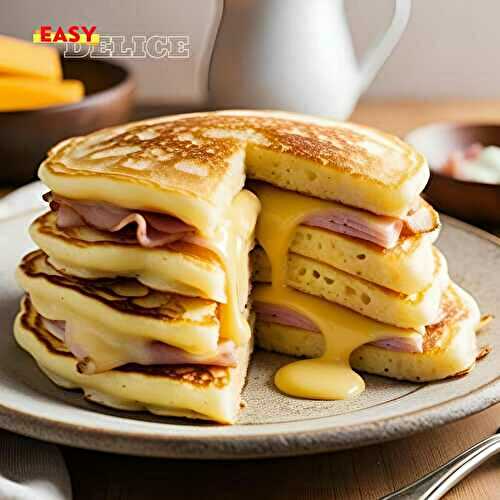 Pancakes Salés au Jambon et Fromage