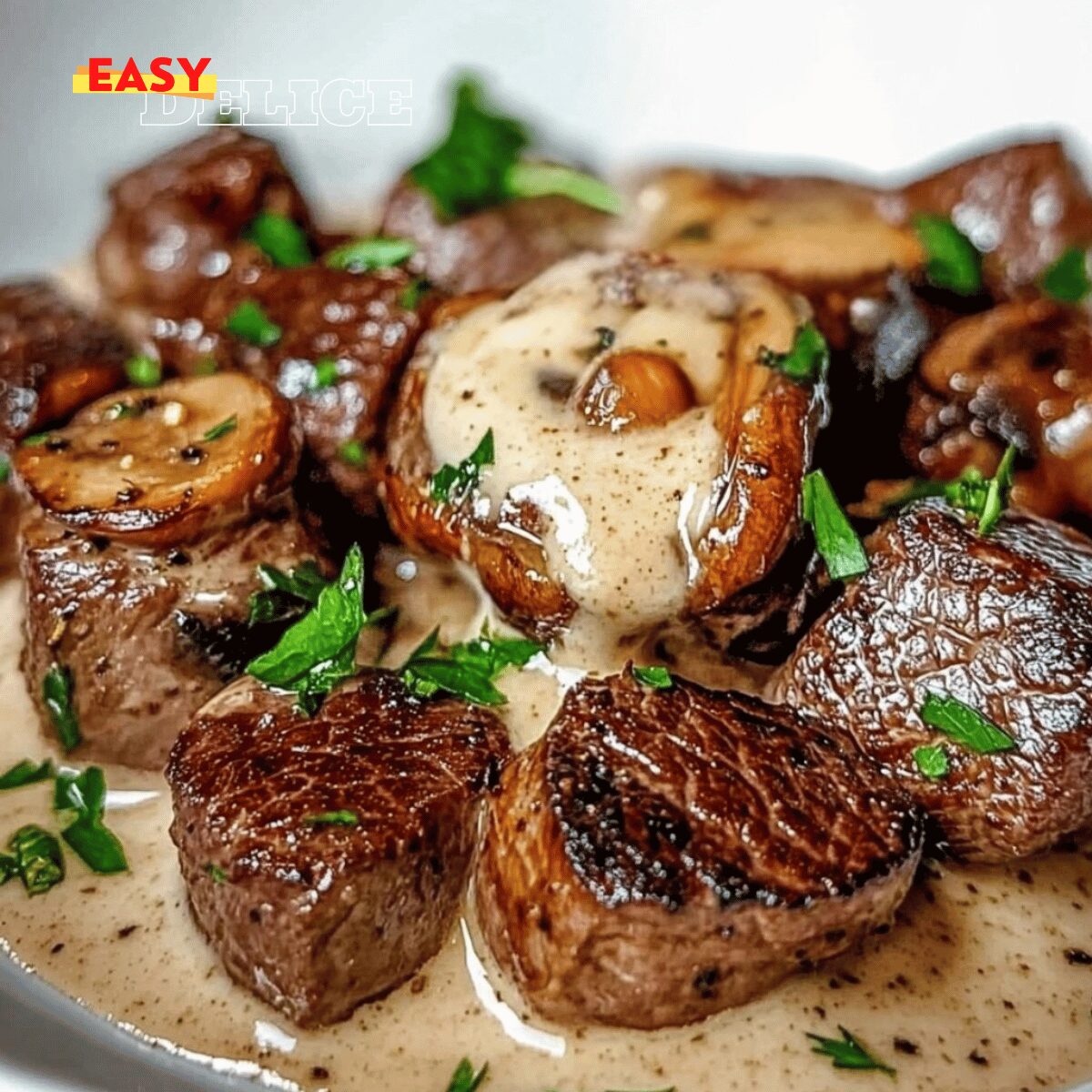 Bœuf Sauté Crémeux aux Champignons