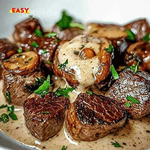 Bœuf Sauté Crémeux aux Champignons