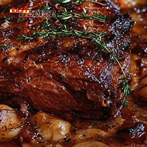 Épaule d'Agneau Confit au Four à l'Ail, au Miel et à la Moutarde