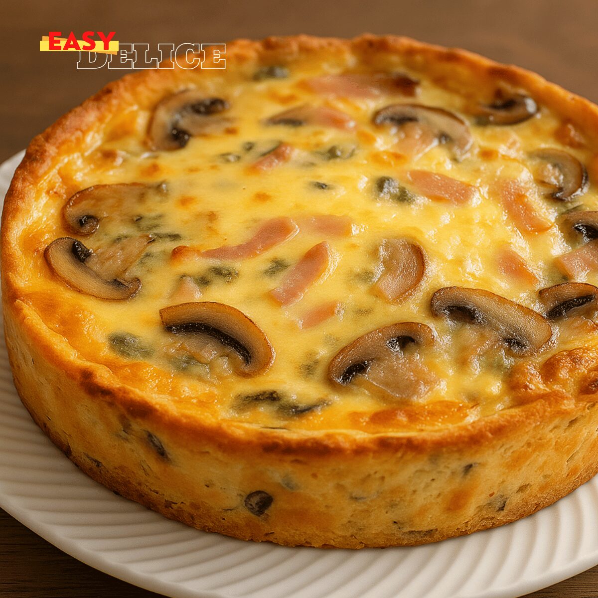Quiche sans Pâte au Thon et Champignons de Cyril Lignac