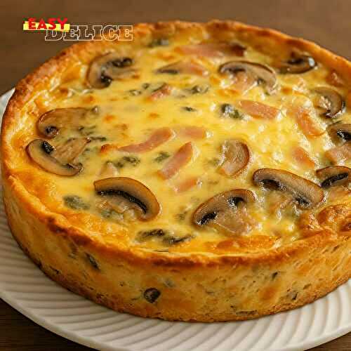 Quiche sans Pâte au Thon et Champignons de Cyril Lignac