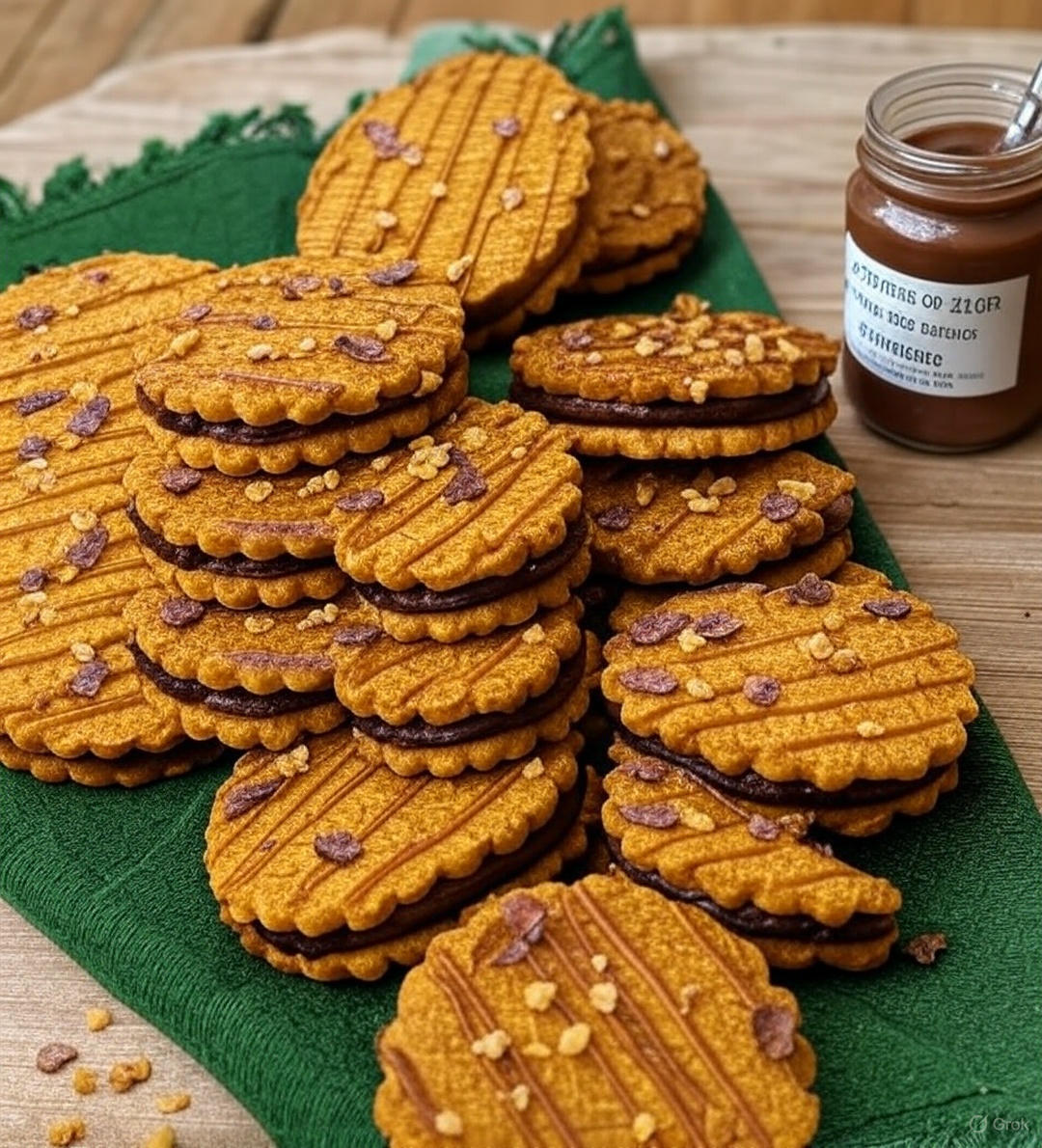 Sablés Chocolat Noisette avec Ganache et Caramel