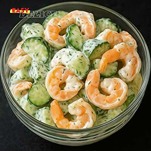 Salade Crémeuse de Concombre et Crevettes