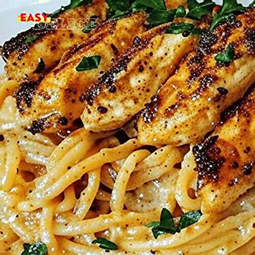 Spaghetti Crémeux au Poulet Grillé