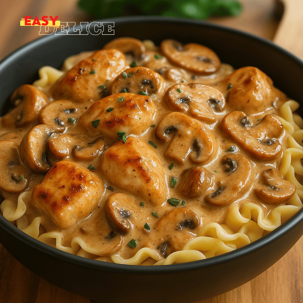 Stroganoff de Poulet aux Champignons