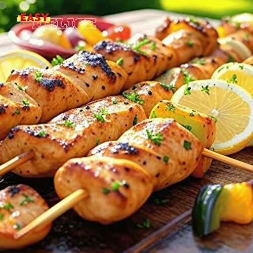 Brochettes de Poulet Mariné au Citron et Herbes