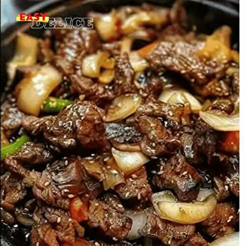 Steak au Poivre Chinois Grésillant avec Oignons