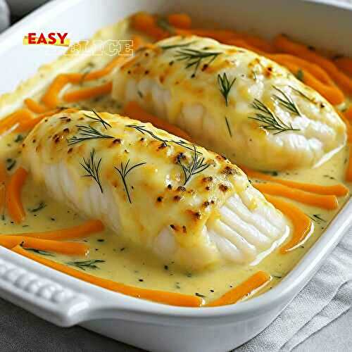 Filets de Cabillaud à la Crème et aux Légumes à la Poêle