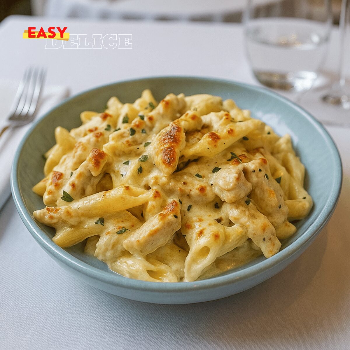Pâtes Alfredo au Poulet à la Poêle