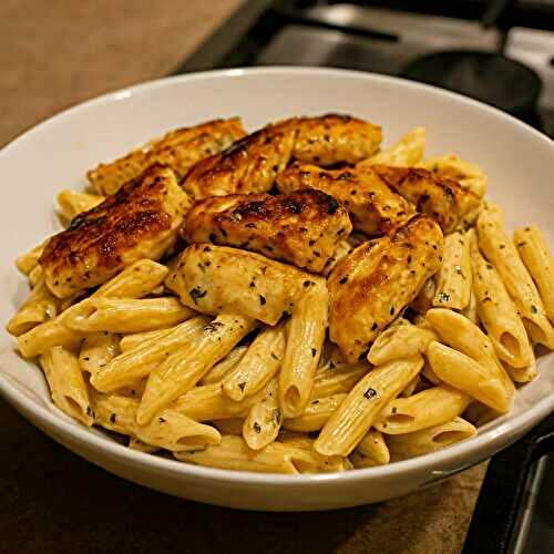 Recette de Pennes Crémeuses au Poulet