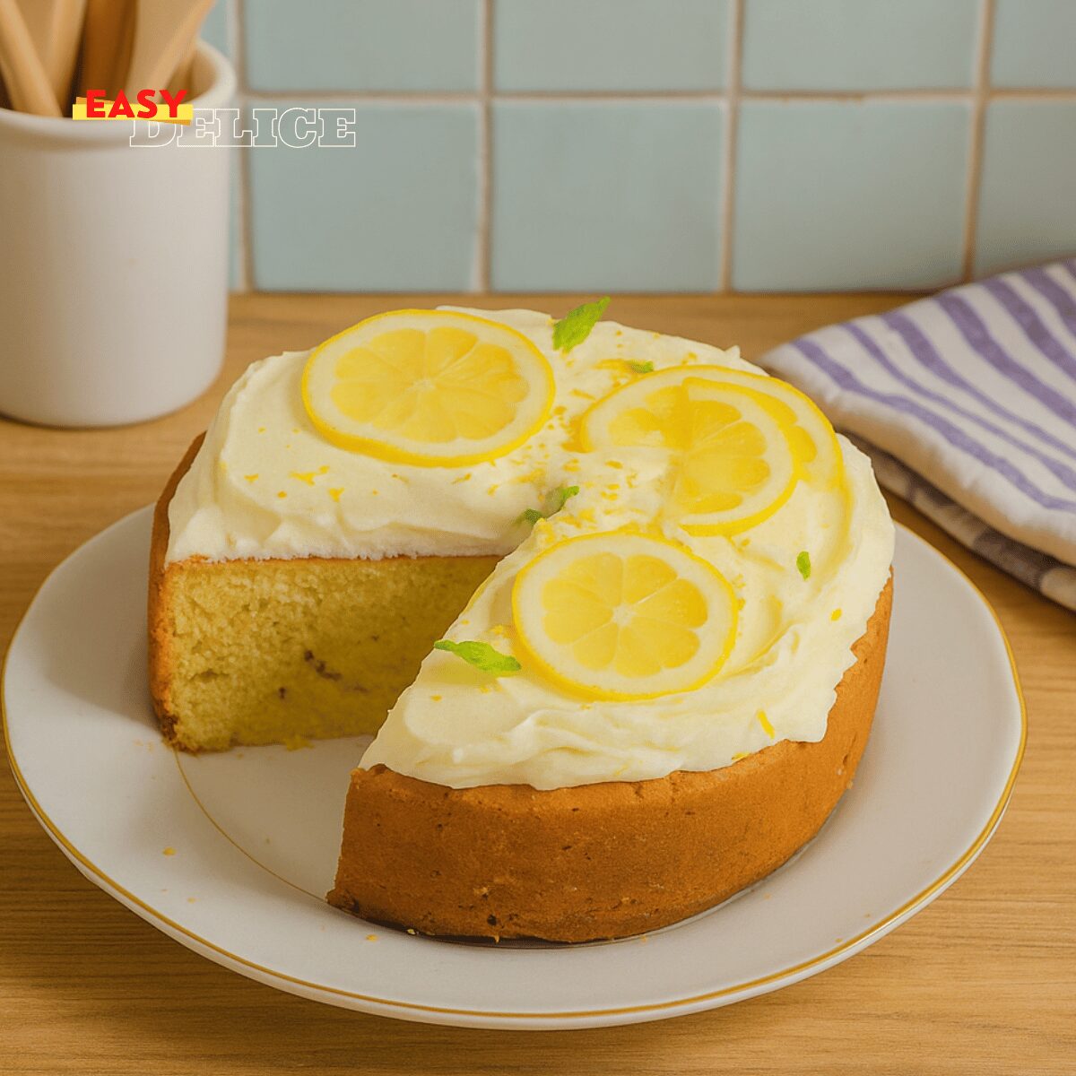 Gâteau moelleux glaçage au citron