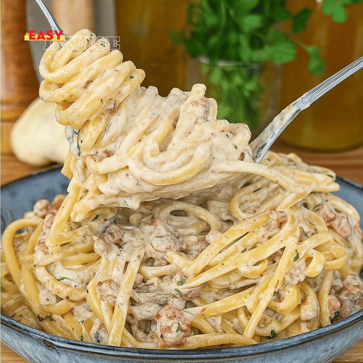Spaghetti aux Saucisses & Crème de Pecorino