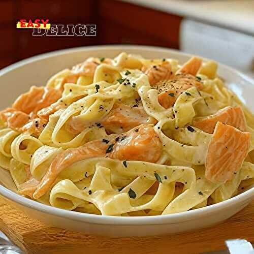 Tagliatelles au saumon frais gratinées