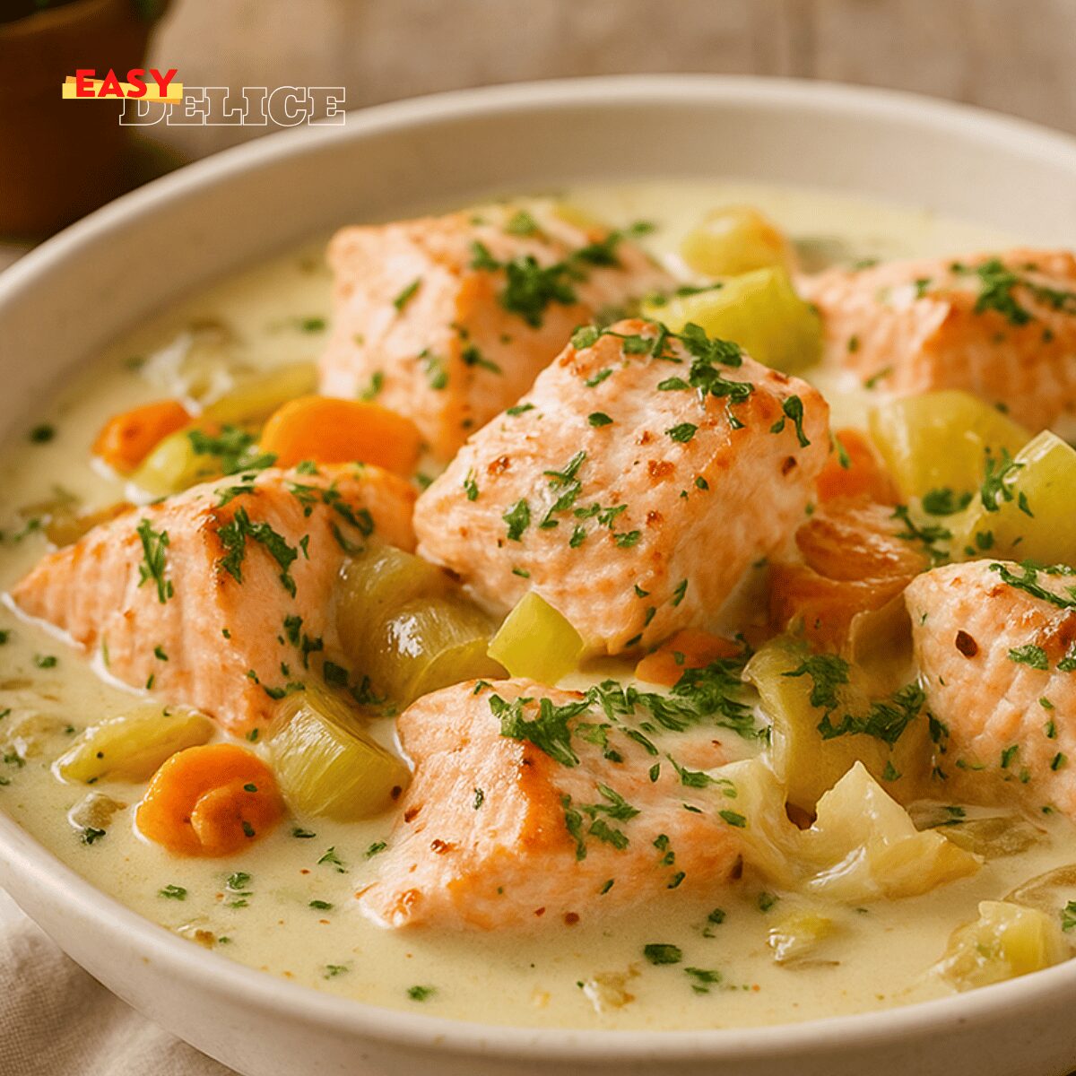 Blanquette de saumon poireaux carottes