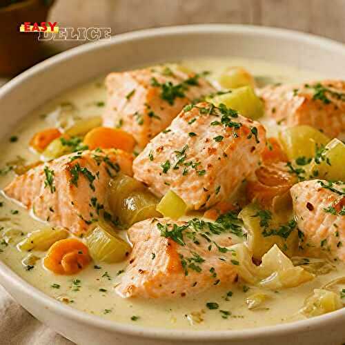 Blanquette de saumon poireaux carottes