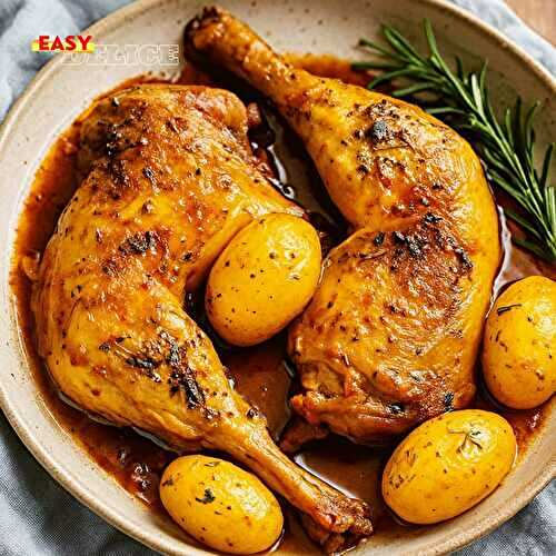Cuisses de poulet et pommes de terre au four