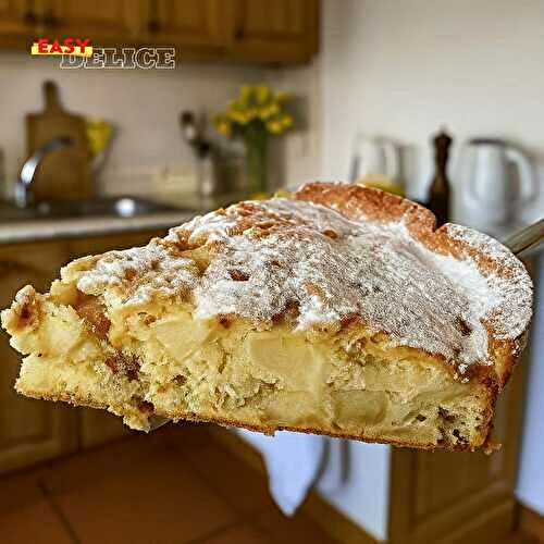 Gâteau aux pommes caramélisées et noix