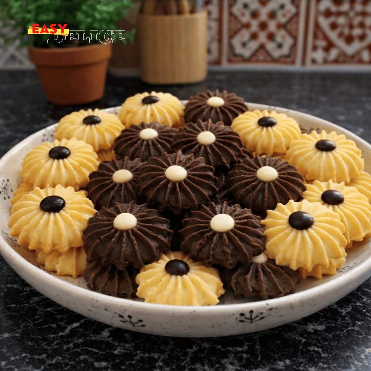 Mini Biscuits Sablés Bicolores Vanille & Chocolat