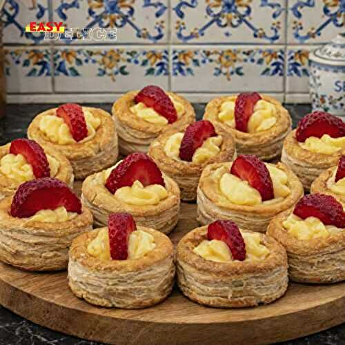 Mini Feuilletés à la Crème Pâtissière et Fraises – Recette Traditionnelle