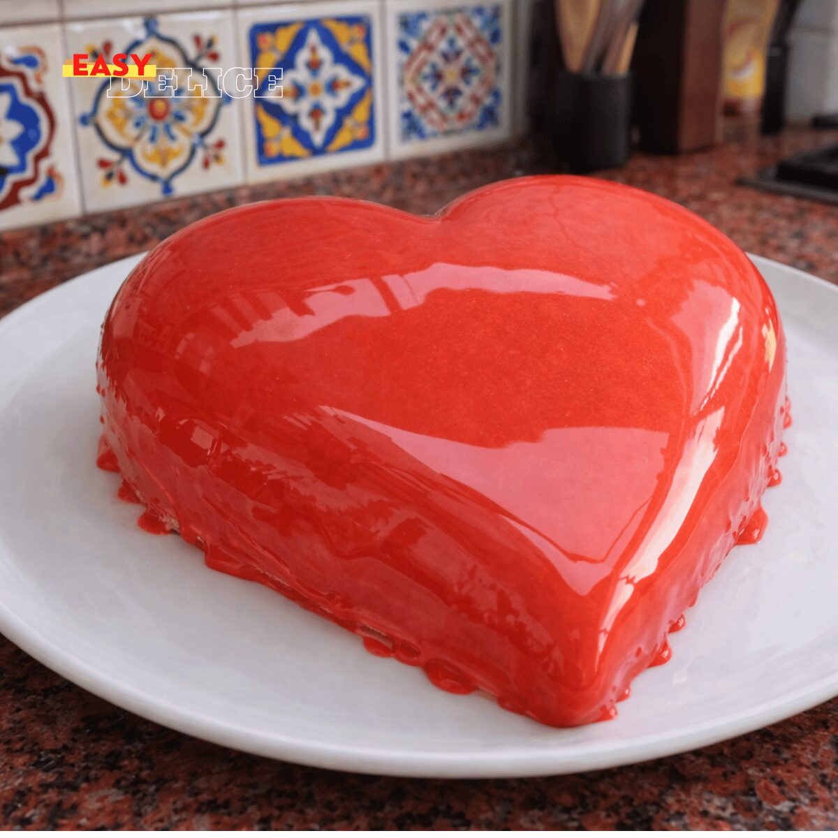 RECETTE SAINT VALENTIN ENTREMET CŒUR | GLAÇAGE MIROIR ROUGE